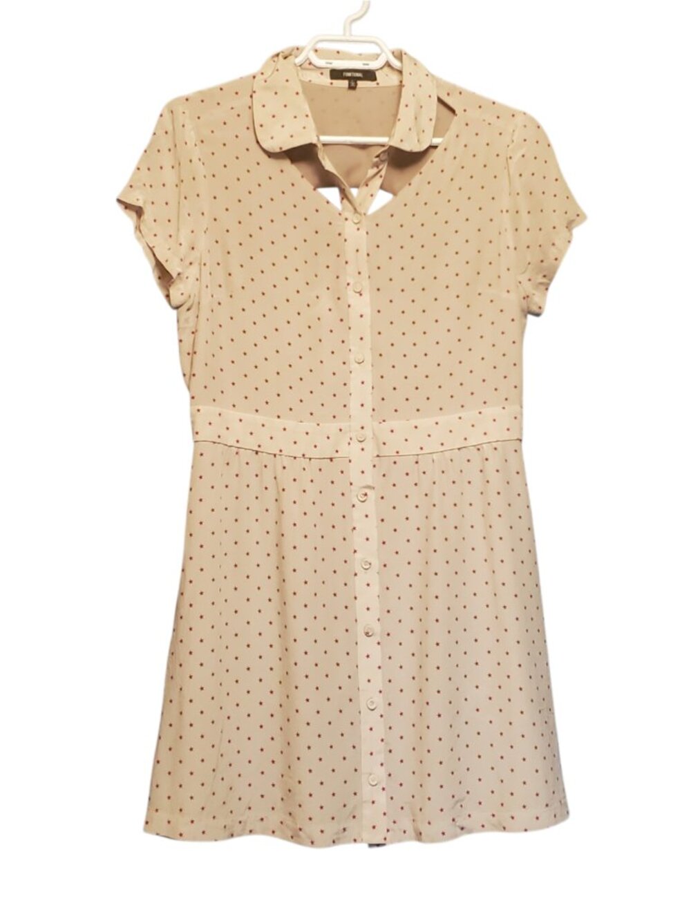 Funktional Light Grey Silk Cut Out Dress With Star Print